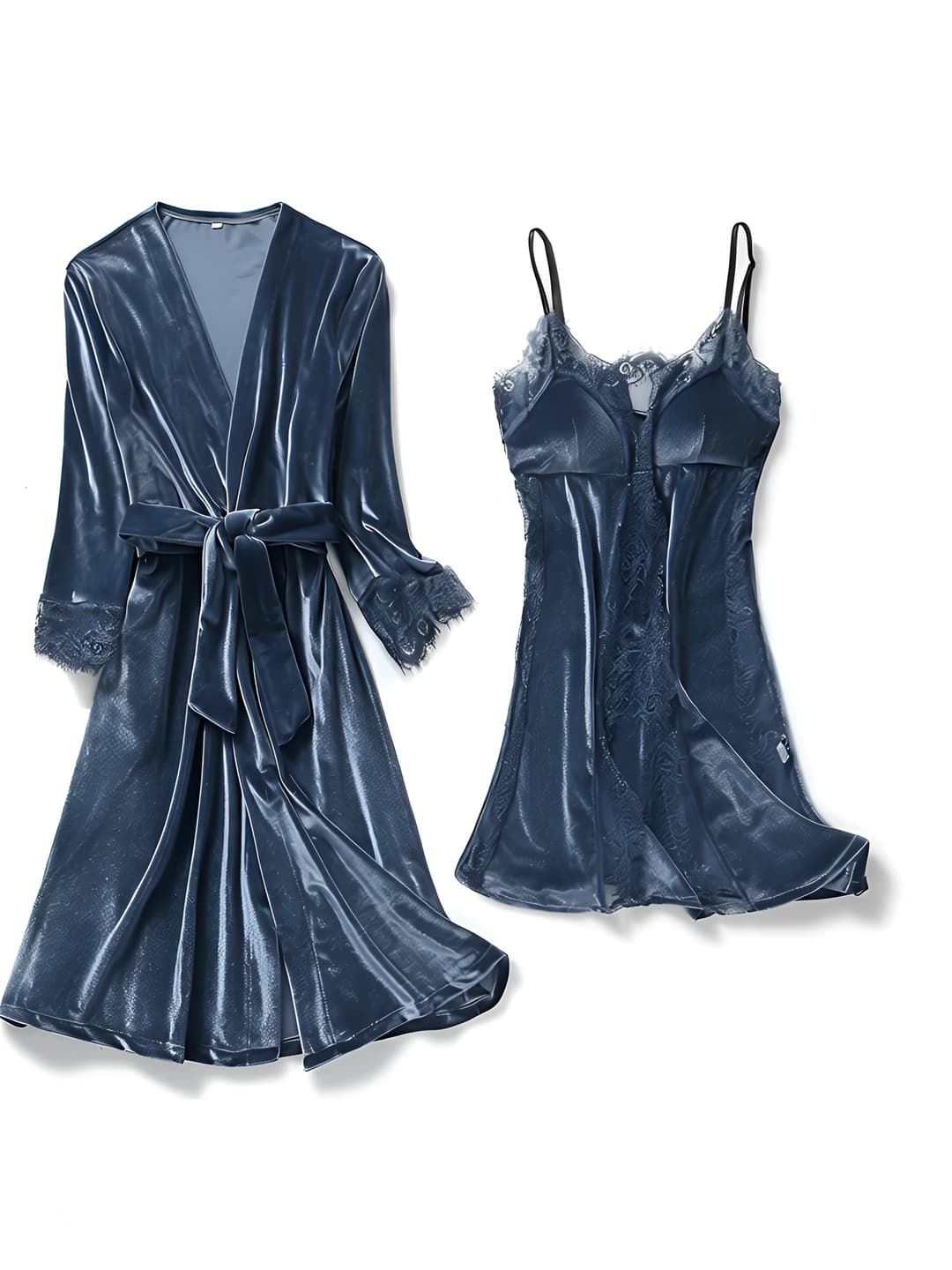 Grey-blue (black velvet 2-piece)