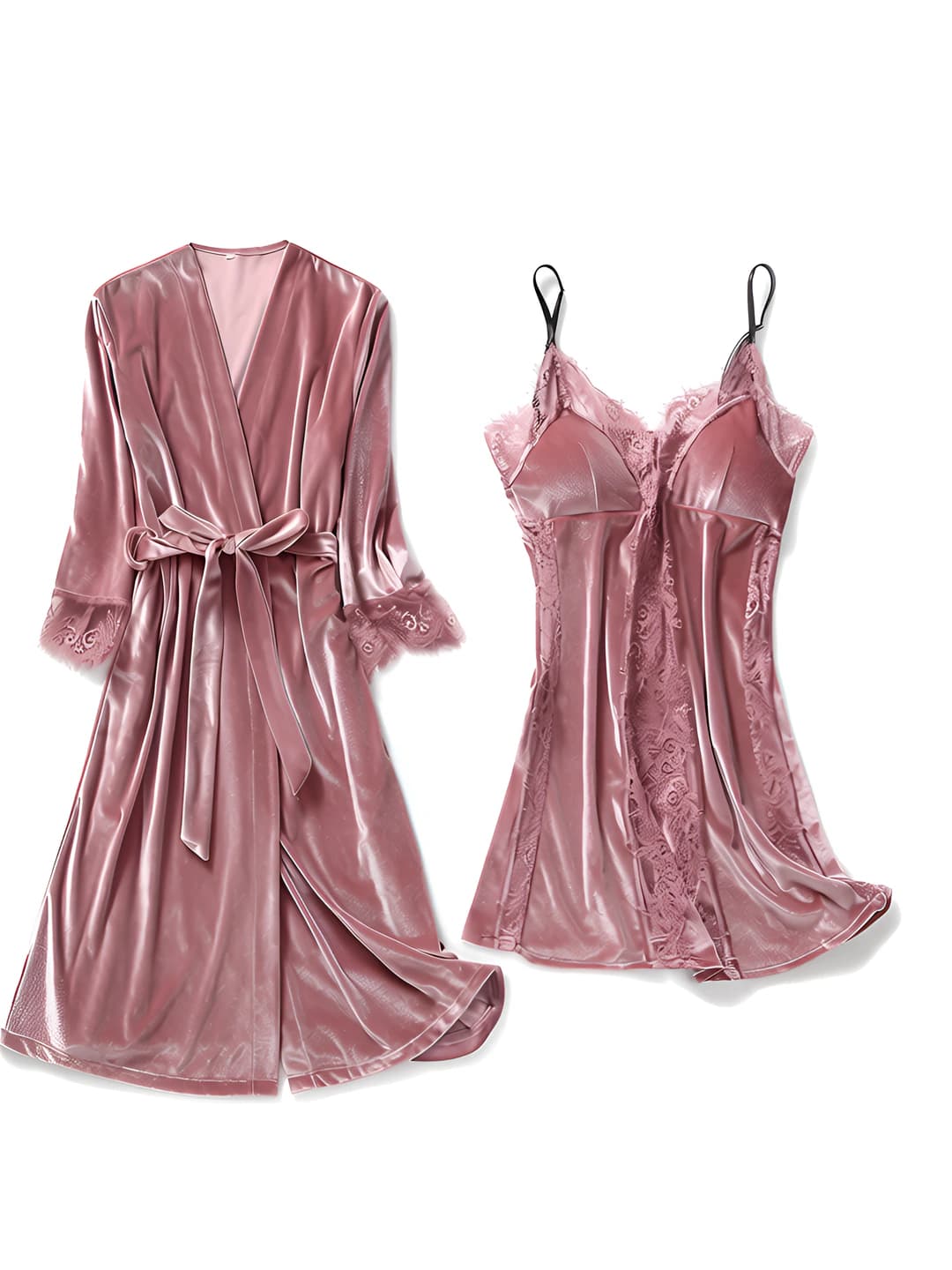 Pink (black velvet 2-piece)