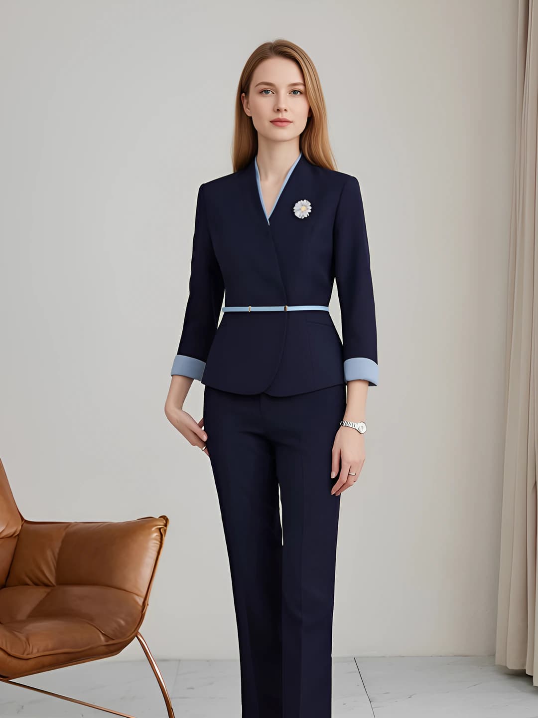 Single navy suit