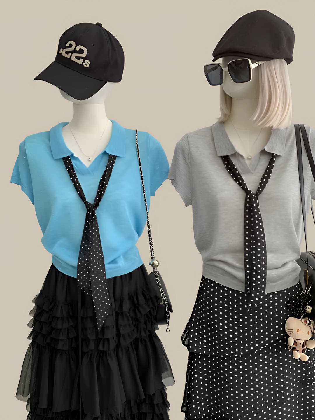 Ayollar uchun yozgi yupqa trikotaj sviter, POLO yoqali, bir rangli, kalta yengli, bo'sh (oversize) kesim