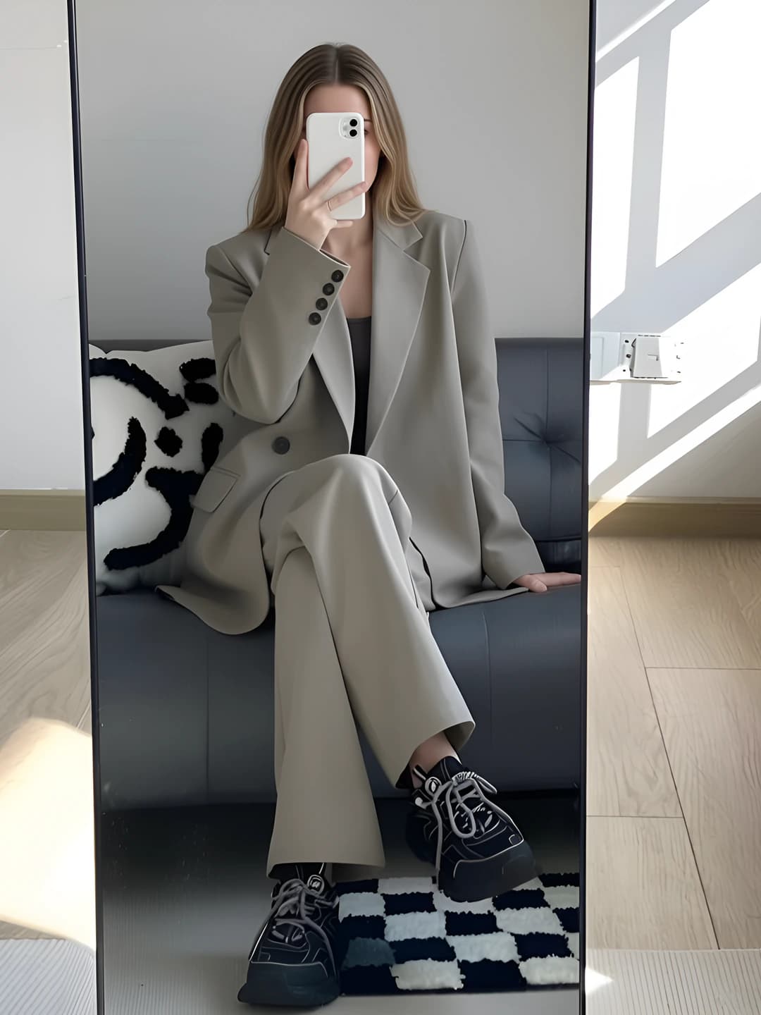 Dark gray two-piece set