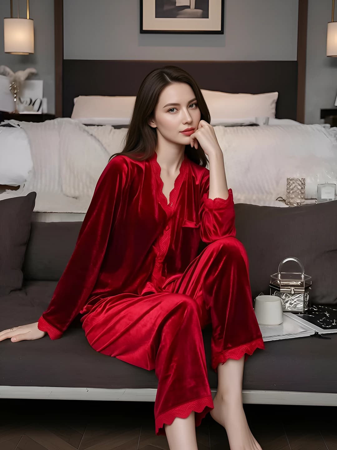 Wine red (velvet set)