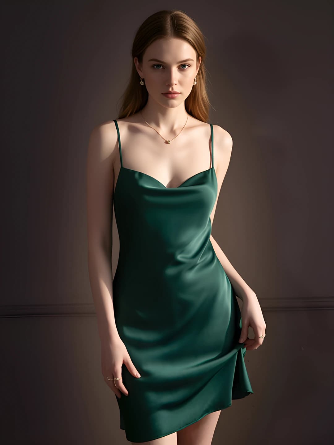 Silk nightgown - Dark green