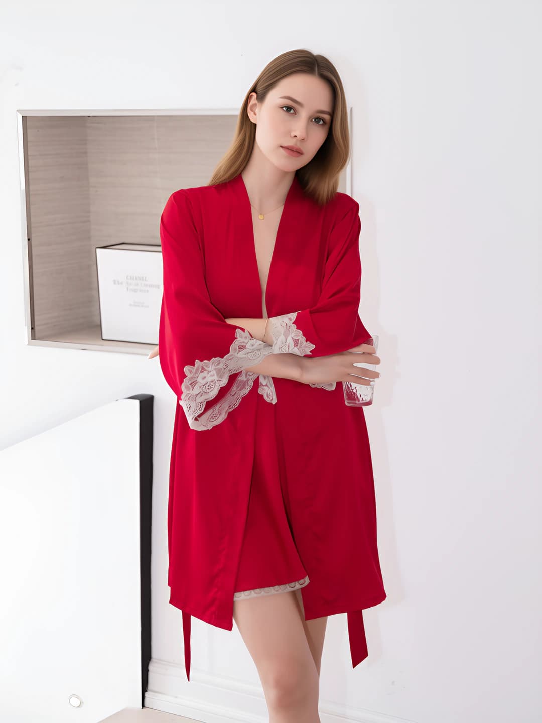 Wine red (8608 abaya 2-piece)