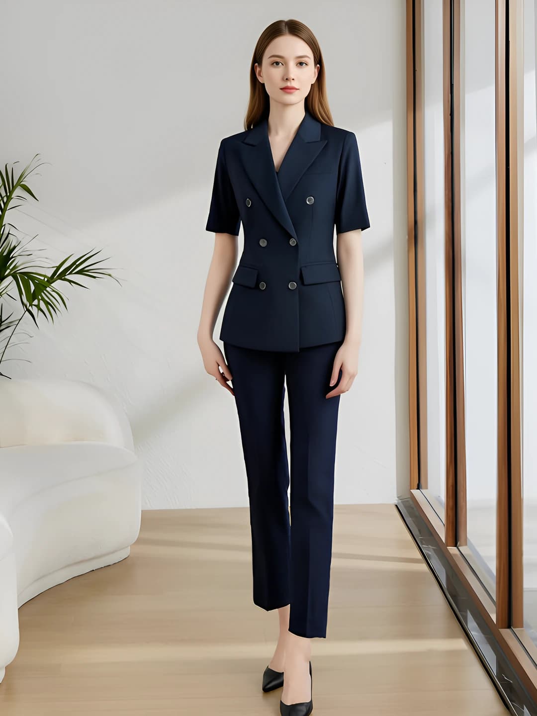 Short-sleeve suit + pants