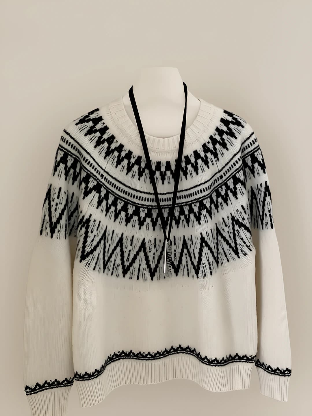 Women's 100% wool sweater, crew neck, loose fit, long sleeve, autumn-winter