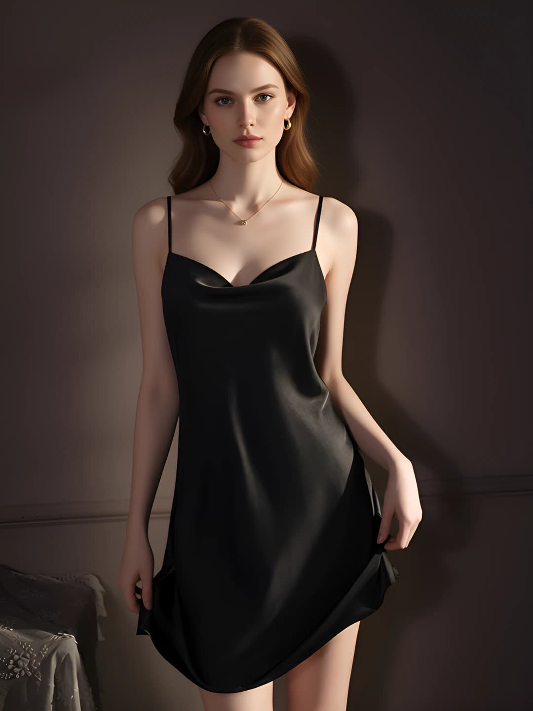 Silk nightgown - Black
