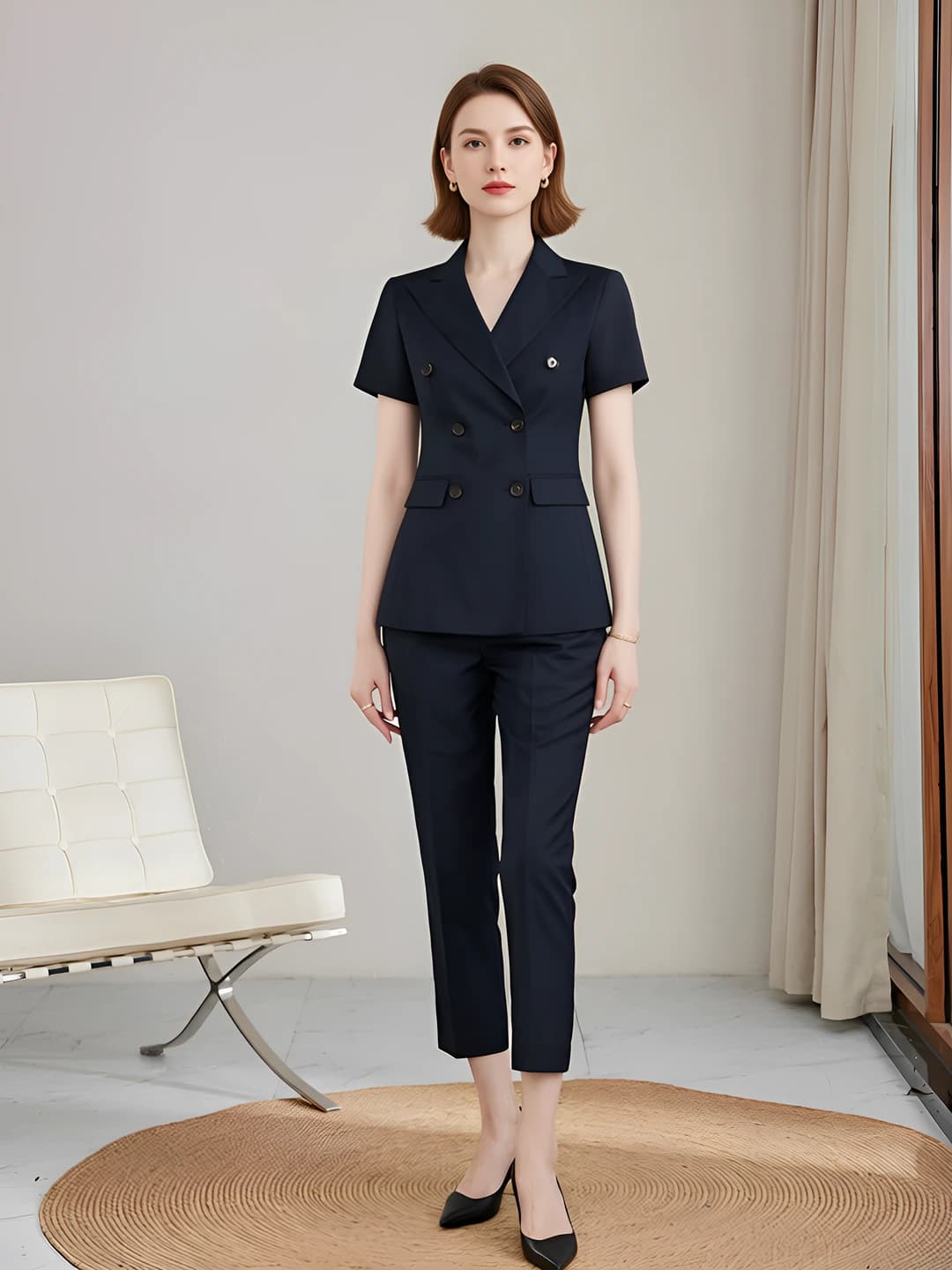 Short-sleeve suit + pants