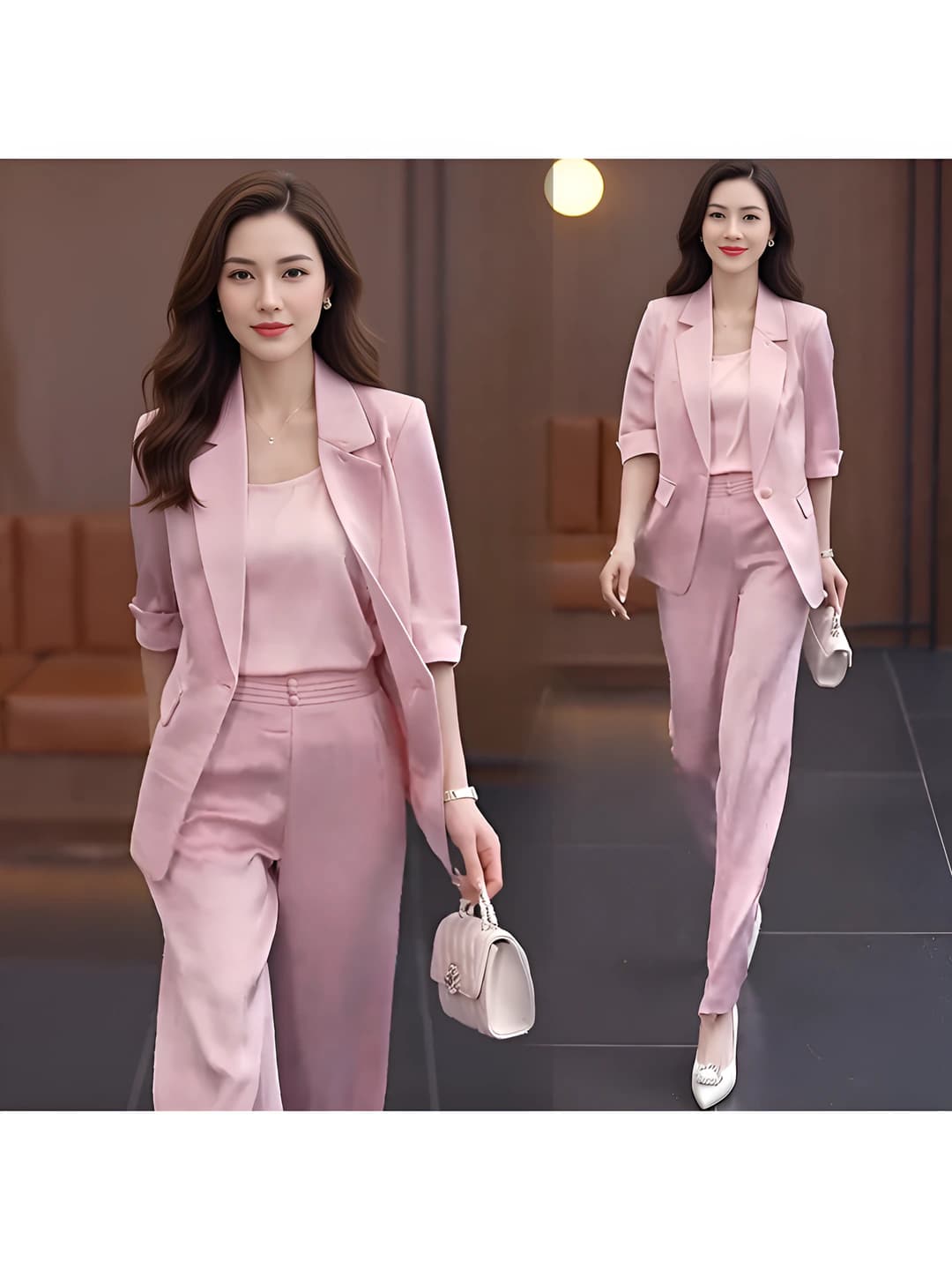 Pink three-piece set