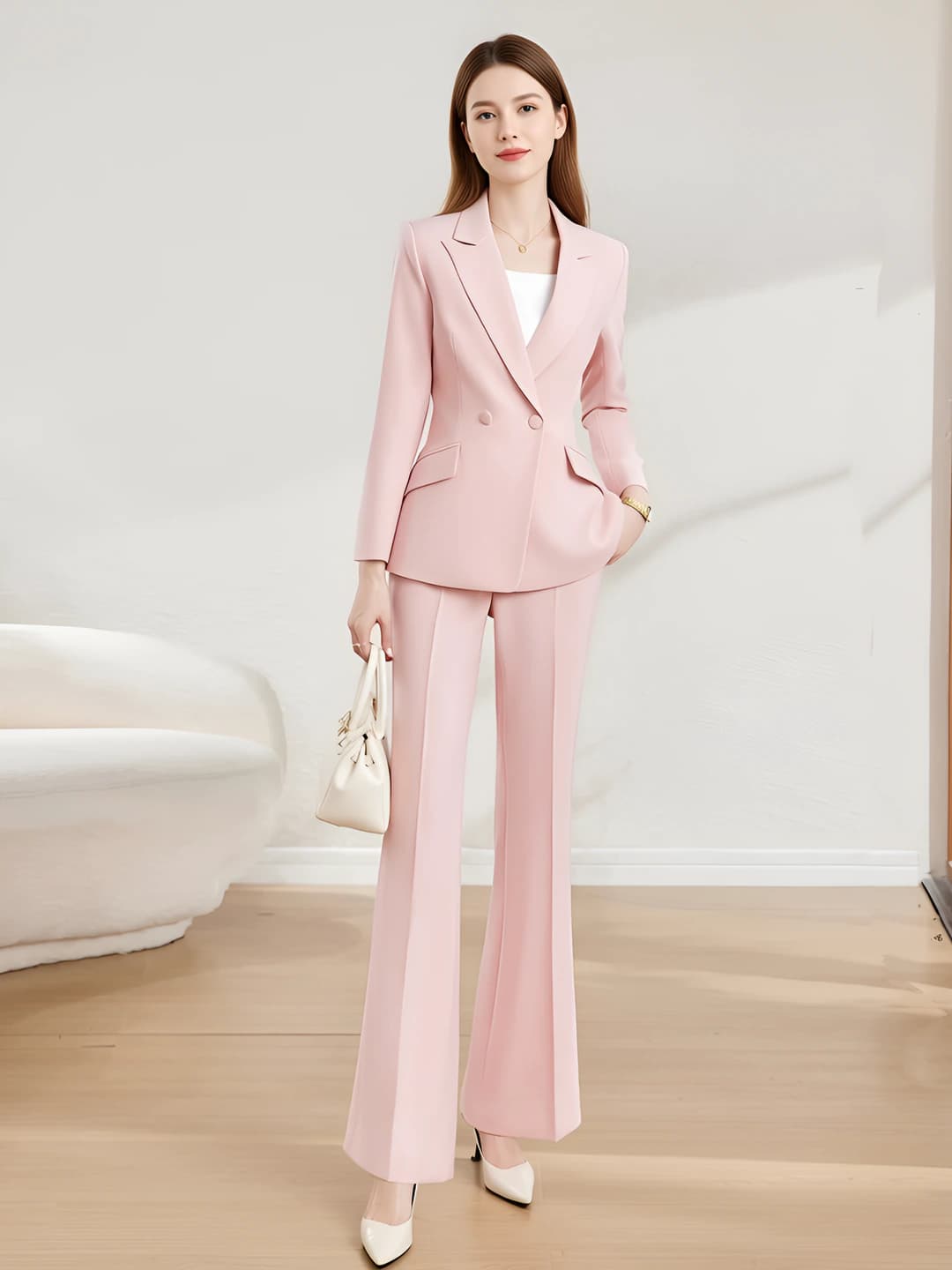 Pink long-sleeve suit