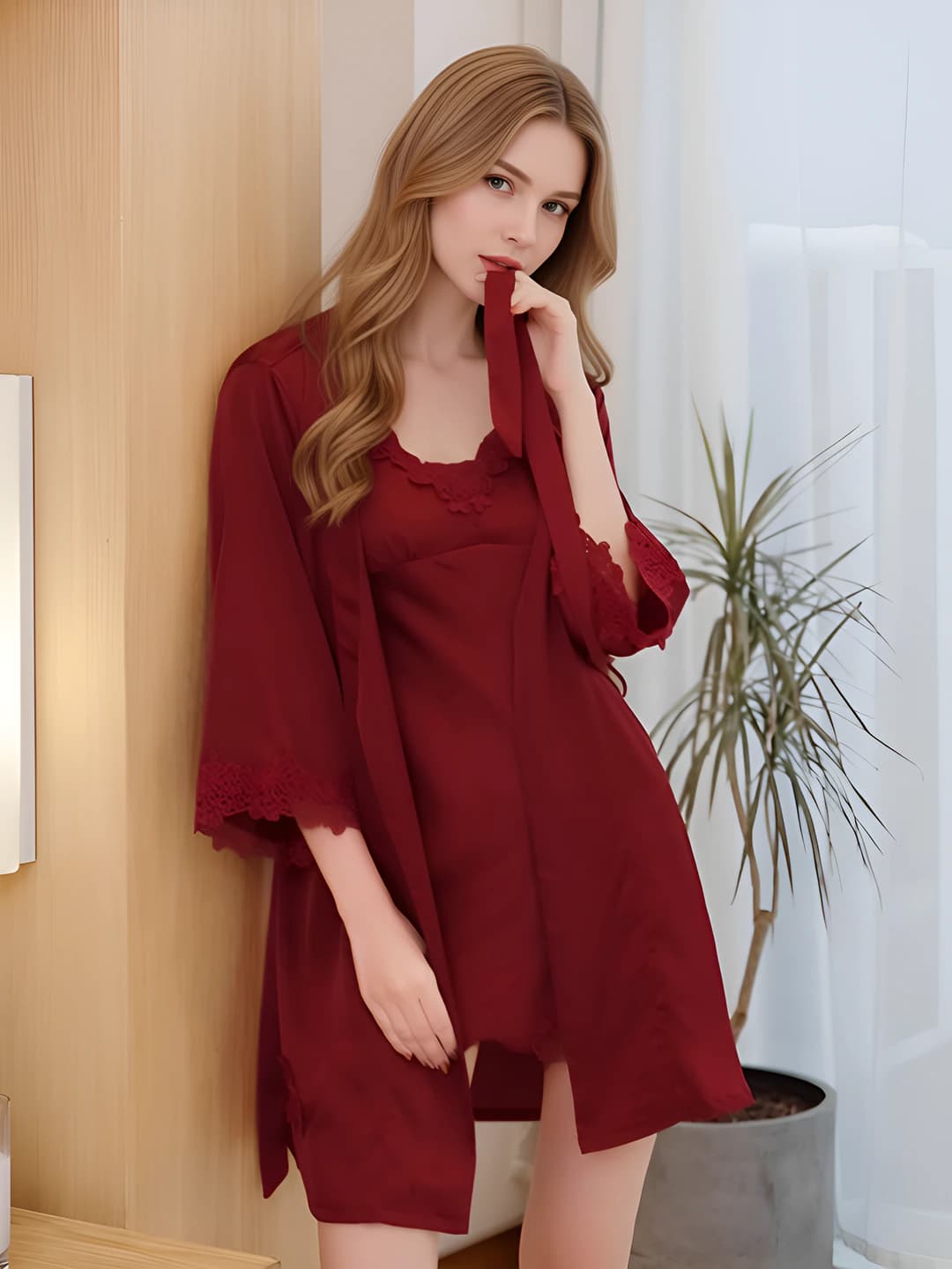 Wine red (1801 Robe 2-pc)