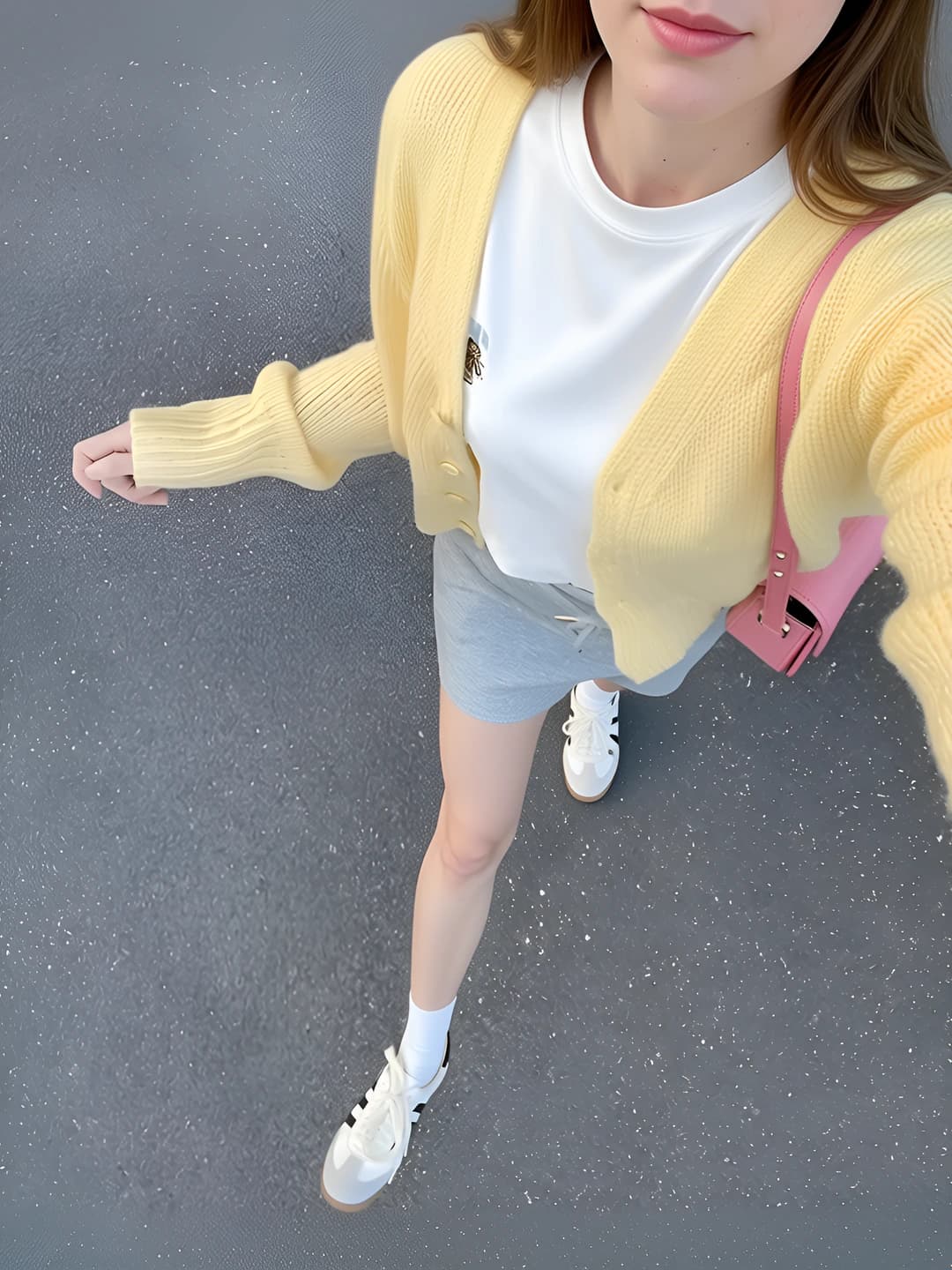 Women's knit cardigan, spring-autumn, loose fit, long sleeve, crew neck, cream color