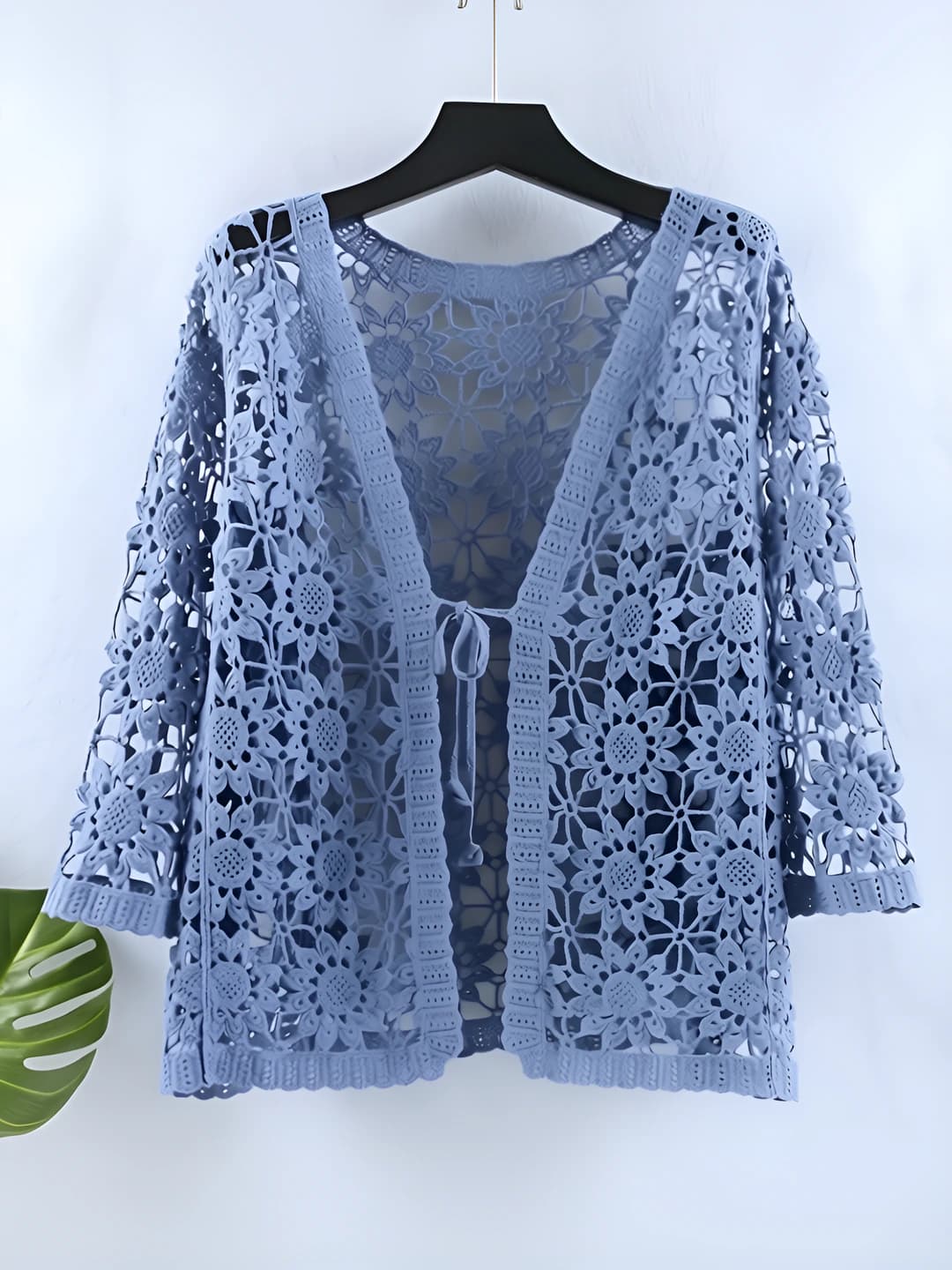 Denim blue large floral