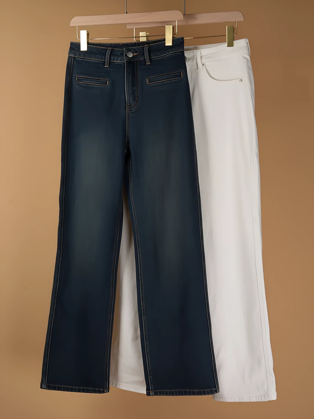 Women's 2026 autumn-winter retro straight cut jeans, high waist, straight cut, long trousers, comfortable