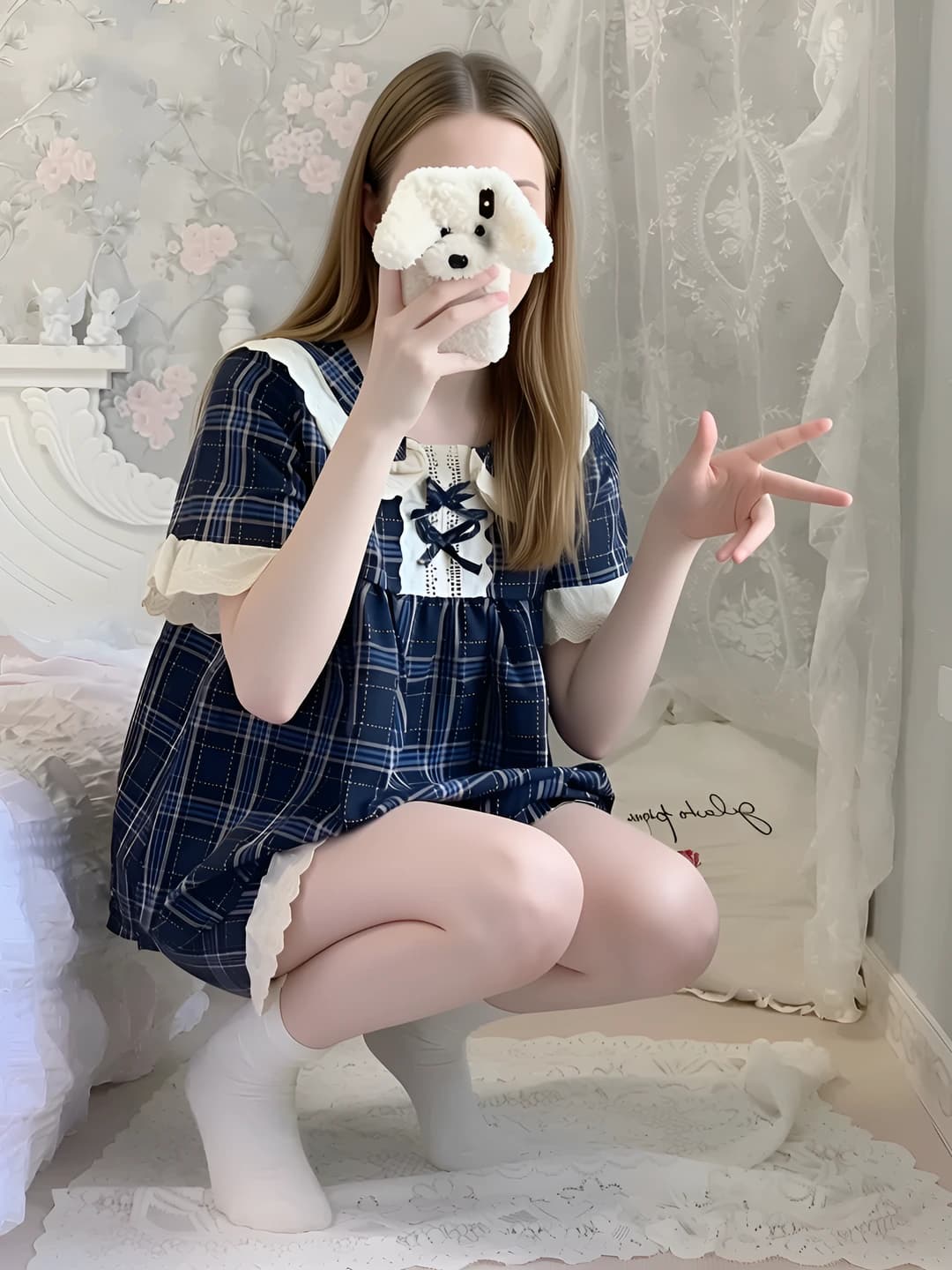 604 Синий клетчатый