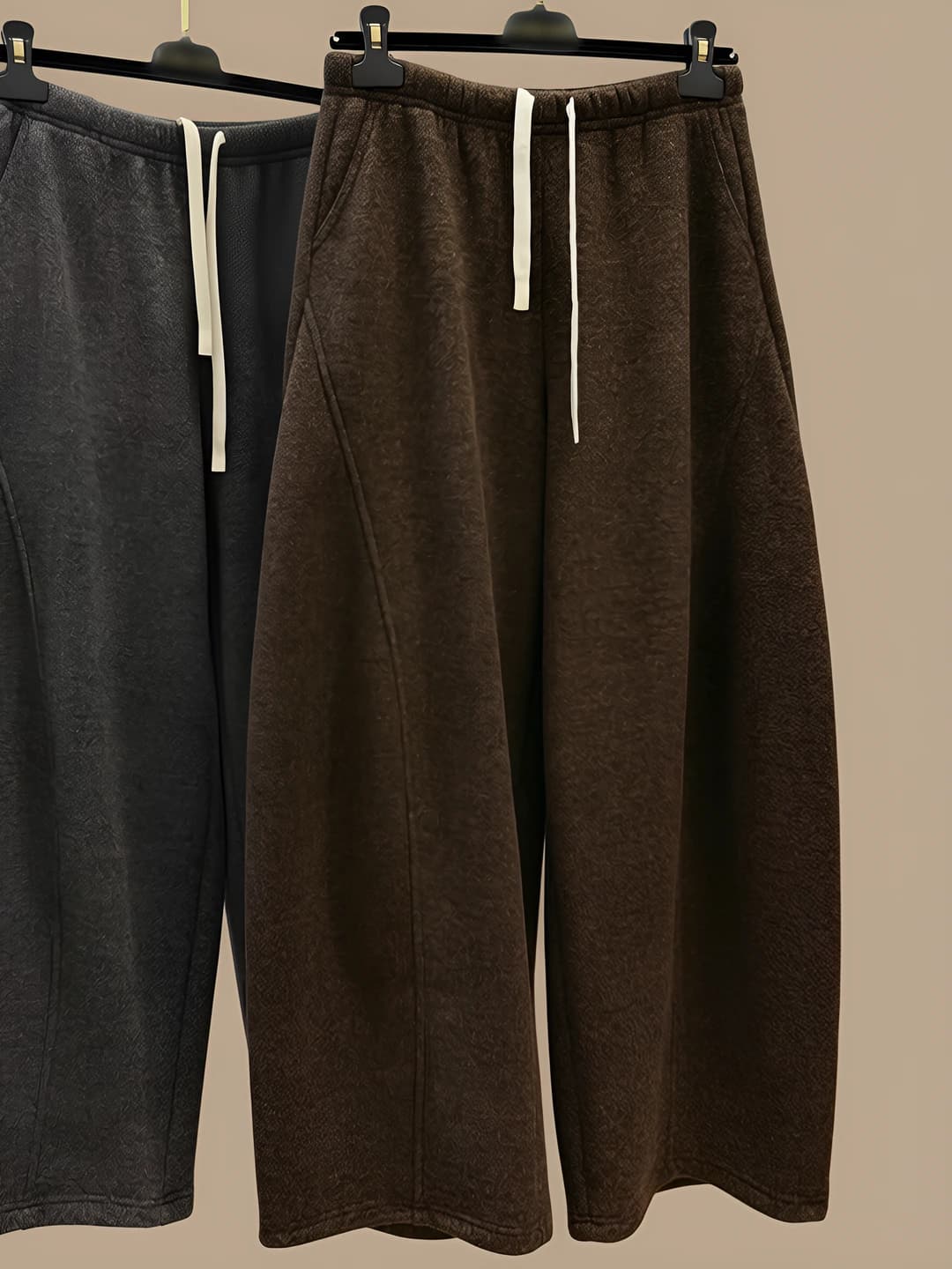 Women's Korean style autumn-winter sweatpants, high waist, elastic waist, loose fit, trousers, slimming, plus size