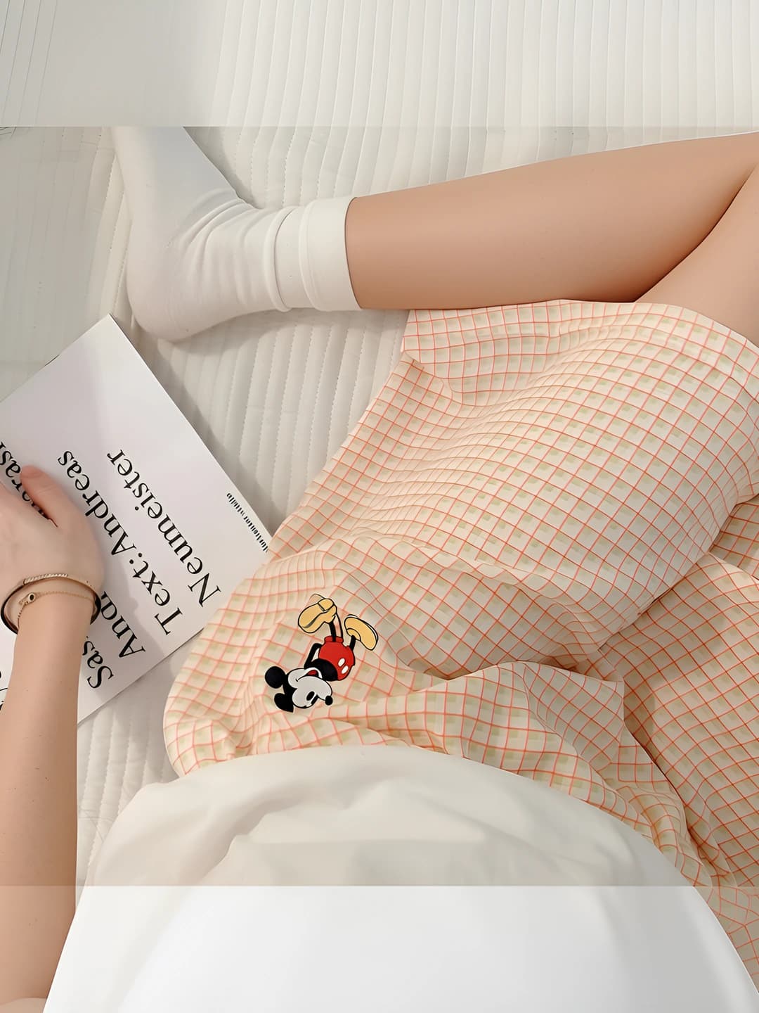 MY423# абрикосовый шорты Mickey