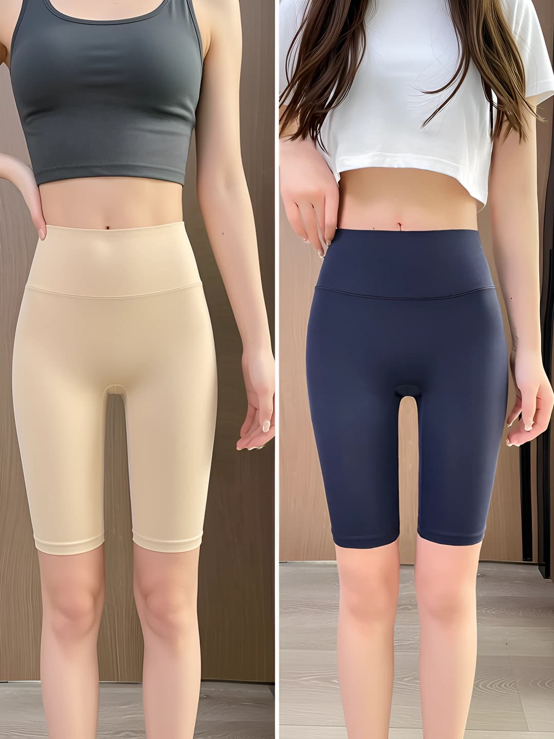 Beige + Navy, 2 pc