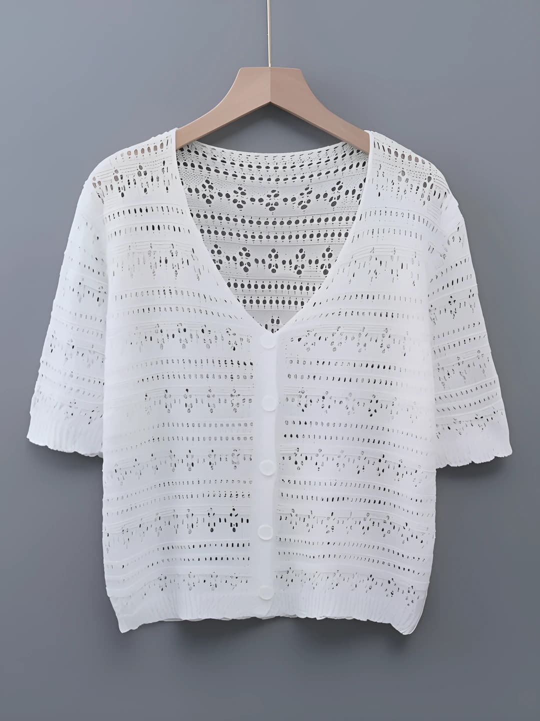 Ayollar uchun yozgi muz-ipak mato trikotaj kardigan, koreys uslubida, yupqa, bir rangli, bo'sh (oversize), dumaloq yoqa, uzun yeng, quyoshdan himoyalovchi