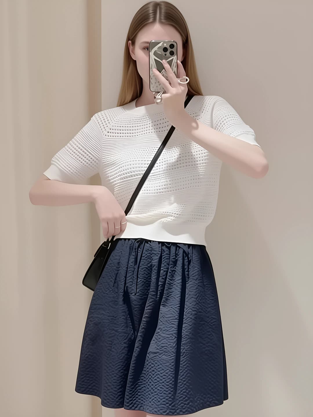Women's sleeveless knit top, crew neck, loose fit, solid colour, slimming, short sleeve