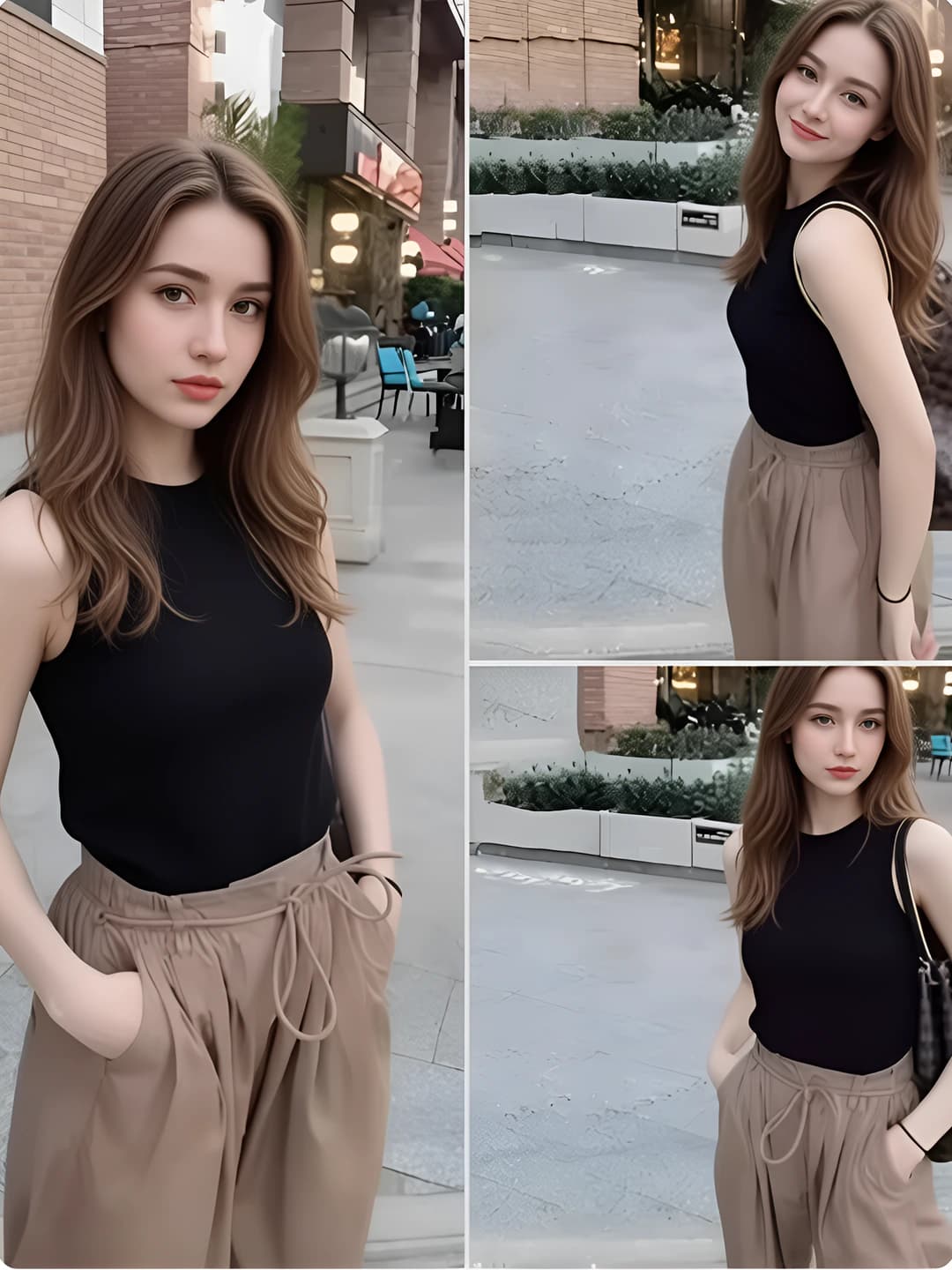 Women's 2026 summer ice-silk tank top, mock neck, sleeveless, thin, slim fit, stretch, anime pattern, base layer