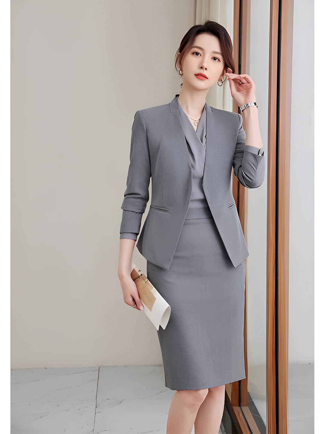 Long-sleeve suit + Skirt + Shirt