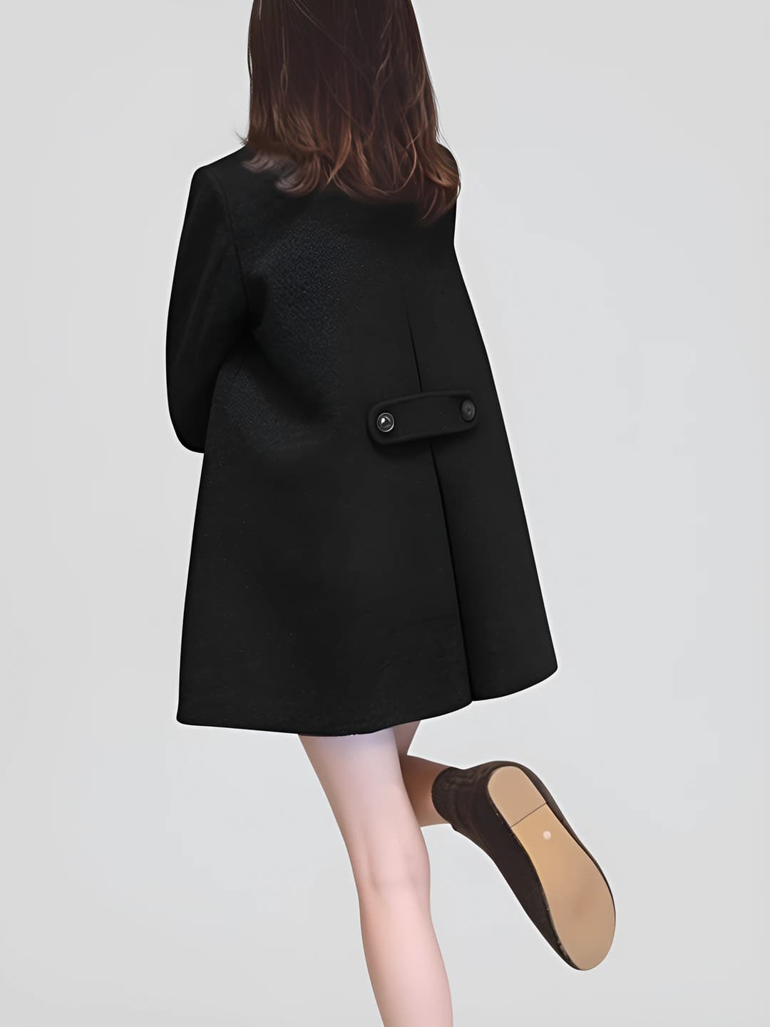 Women's thickened loose fit mid-length Korean style coat for petite autumn-winter