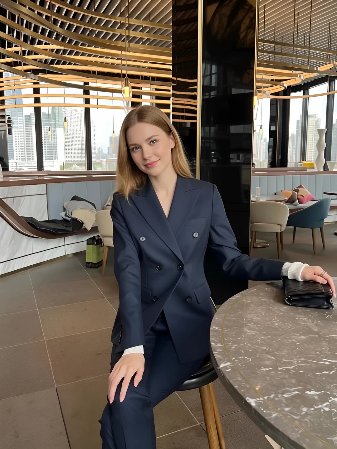 Женский костюм с брюками, осень-зима, длинный рукав, 50%-70% полиэстер