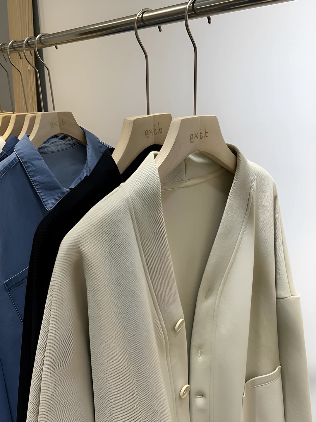 Women's spring-autumn cardigan, V-neck, loose fit, long sleeve, denim fabric, casual style