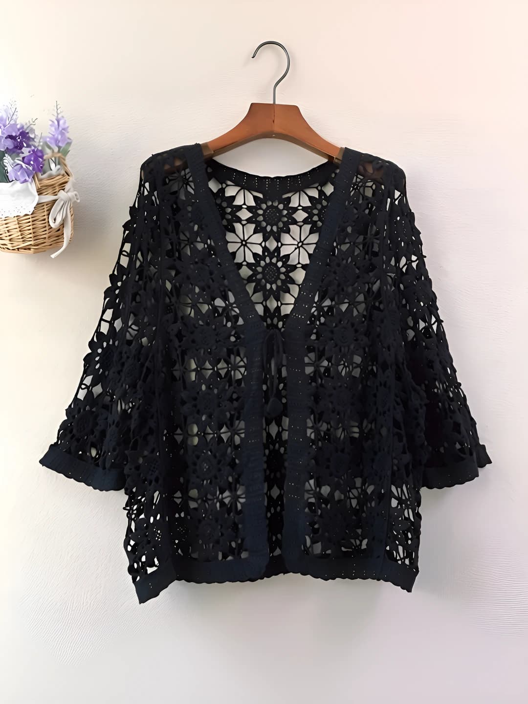 Black large floral
