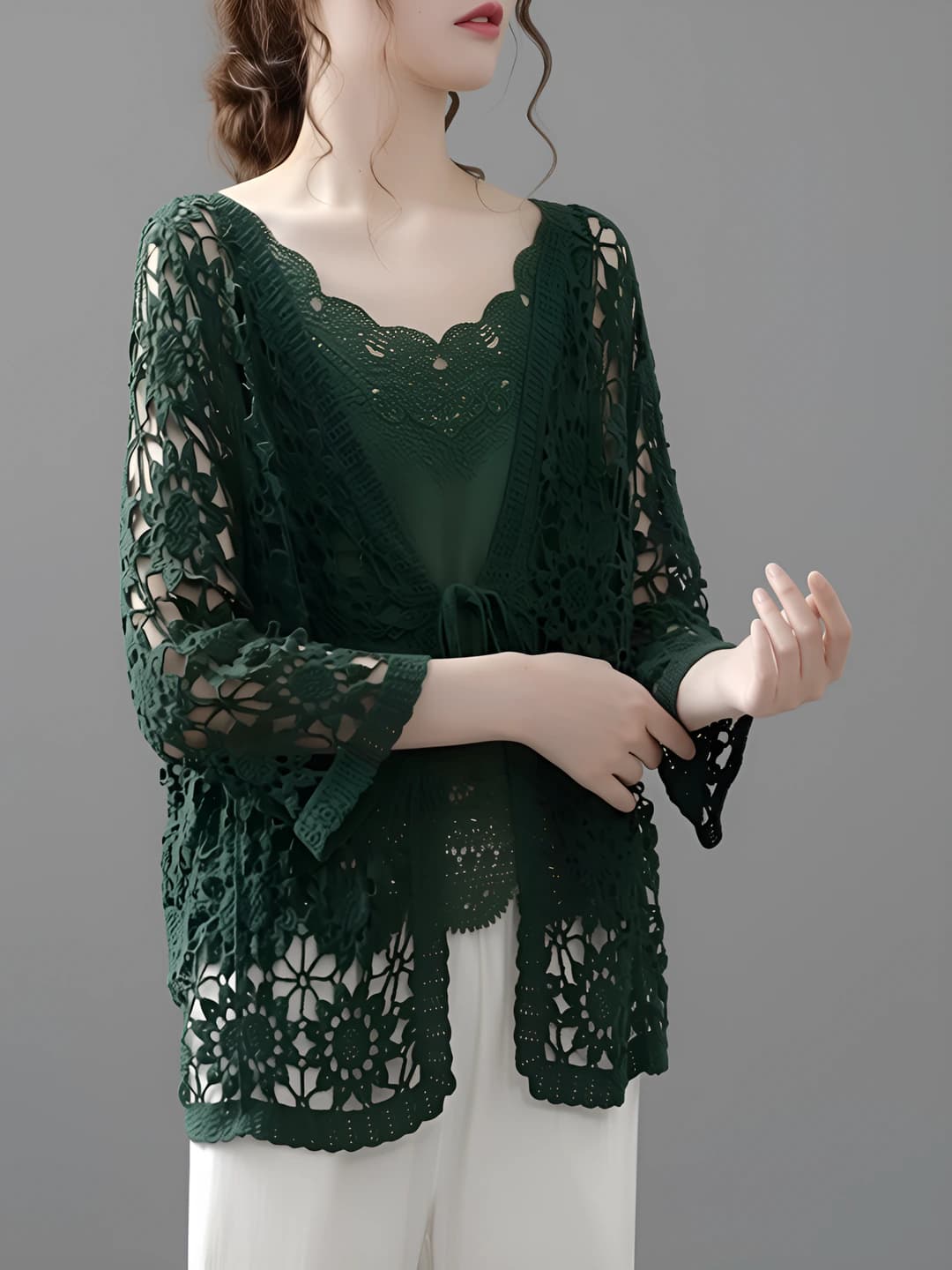 Dark green (single jacket) large floral
