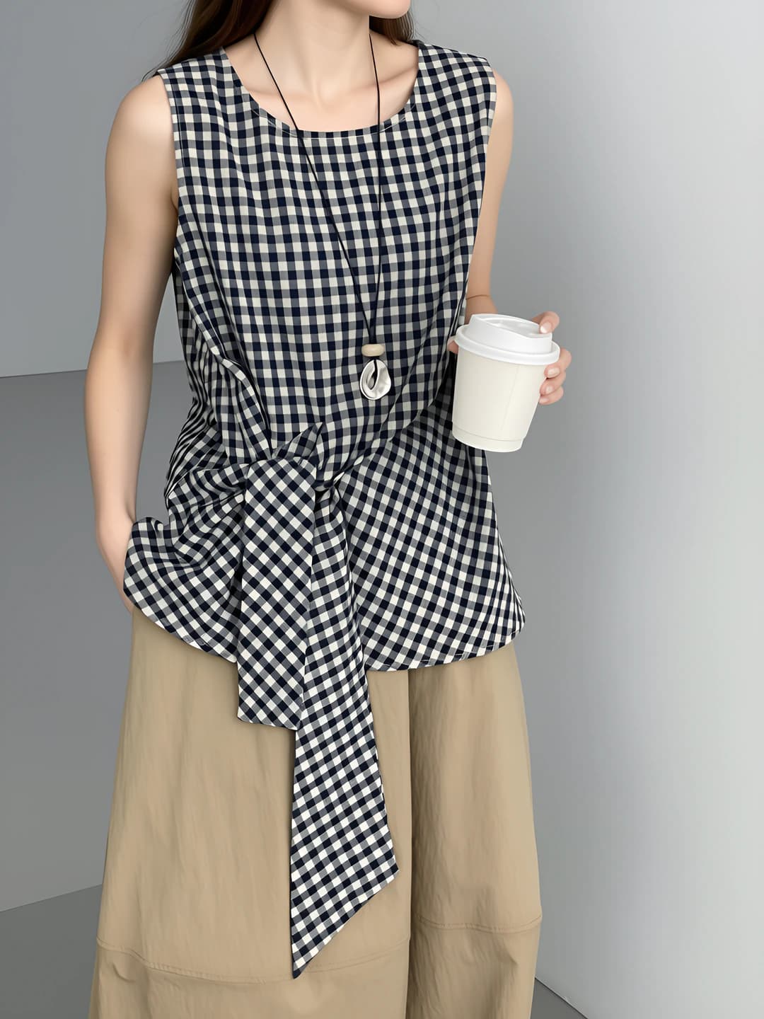 Navy plaid