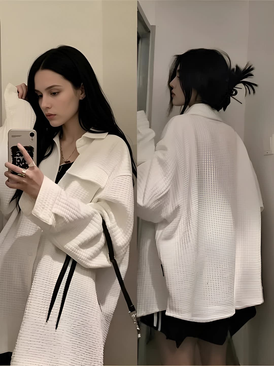 Ayollar uchun bahor-kuz yupqa kurtka, koreys uslubida, POLO yoqa, bo'sh (oversize) kesim, uzun yeng, kundalik