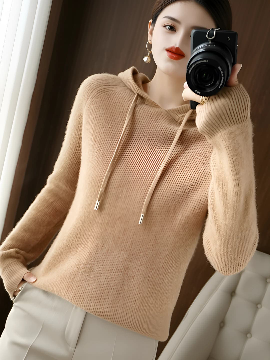 Gold-camel [padded, for cold]