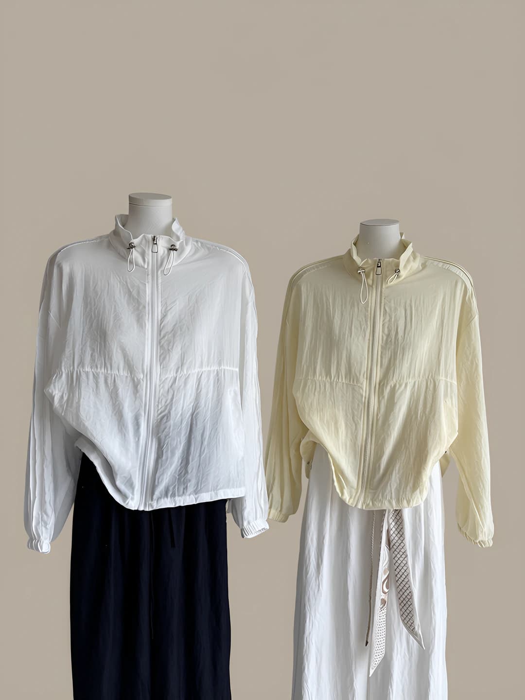 Women's summer Korean style ultra-thin quick-dry sun-protective loose fit casual long sleeve zip jacket
