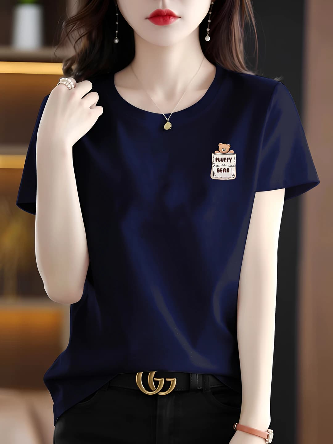 Side pocket bear navy