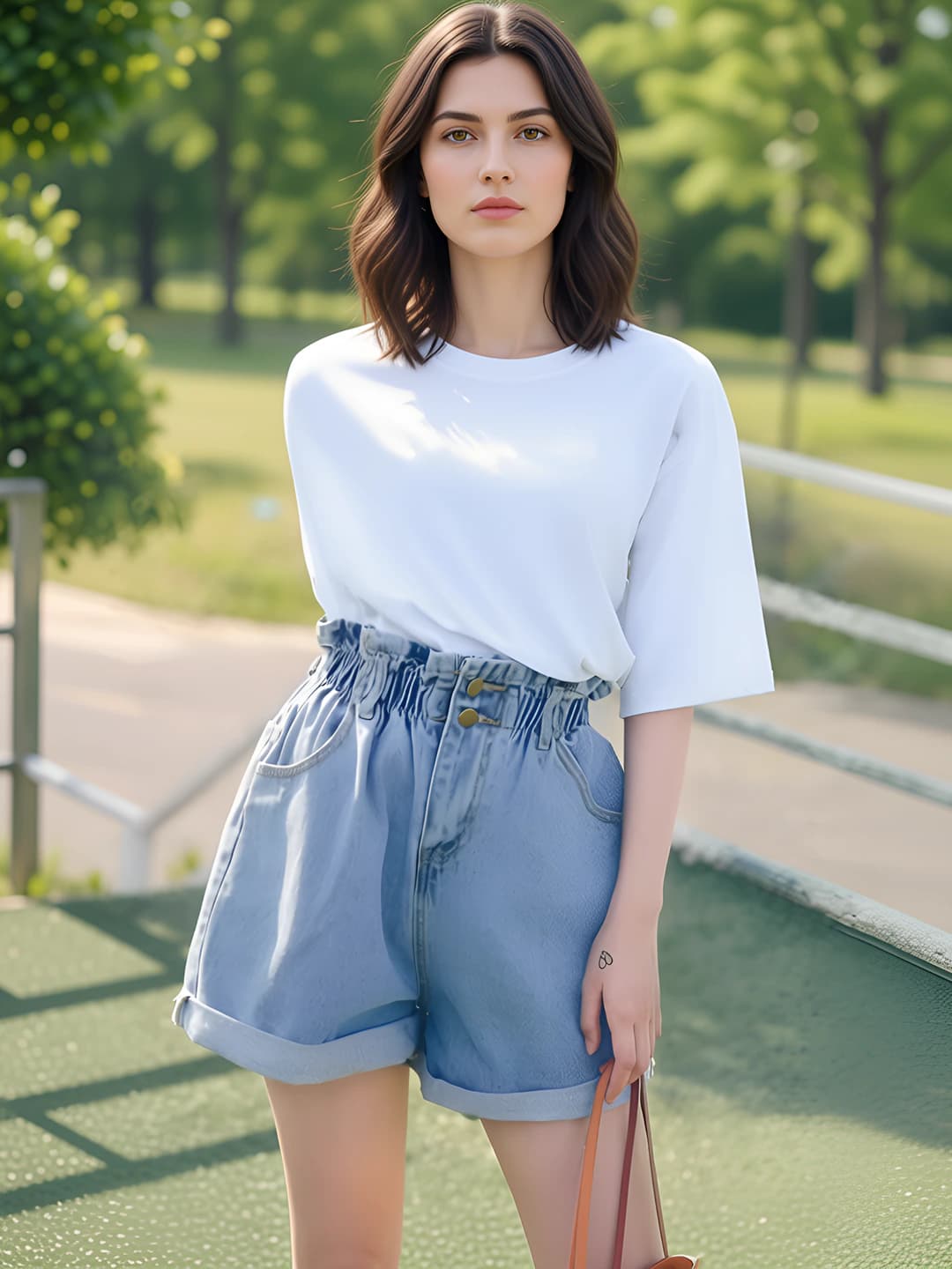 Women's summer thin denim shorts, high waist, slimming, loose fit, A-line, Korean style, plus size
