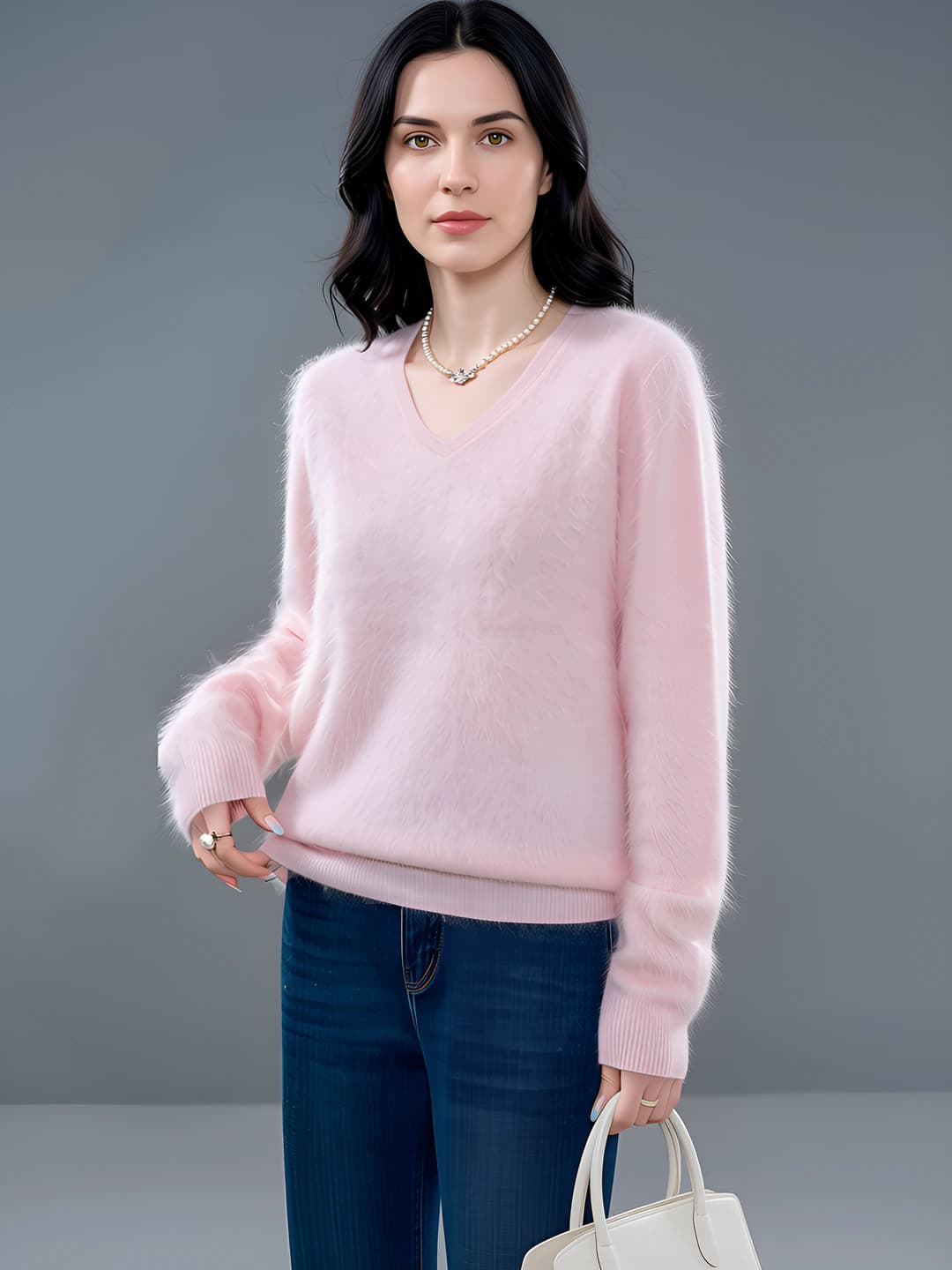 Floral pink (V-neck)