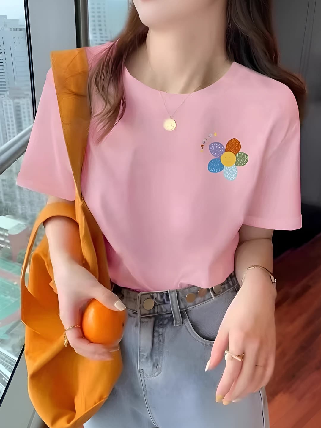 Pink five-color flower