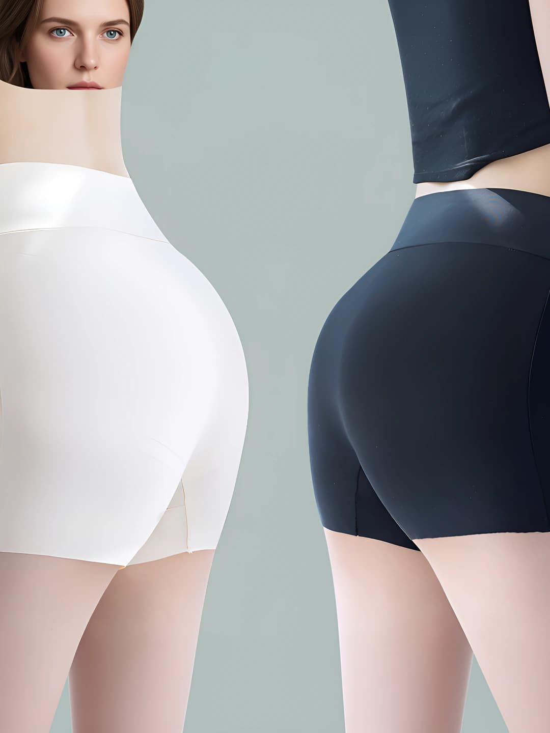 Women's shaping shorts: high waist, tummy control, ice-silk fabric, short shorts, solid colour, summer, stretch, slim fit