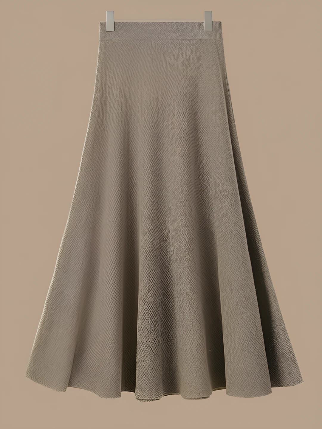 Women's A-line flared long skirt 2026 autumn-winter, 95% wool, high waist, slimming, solid colour