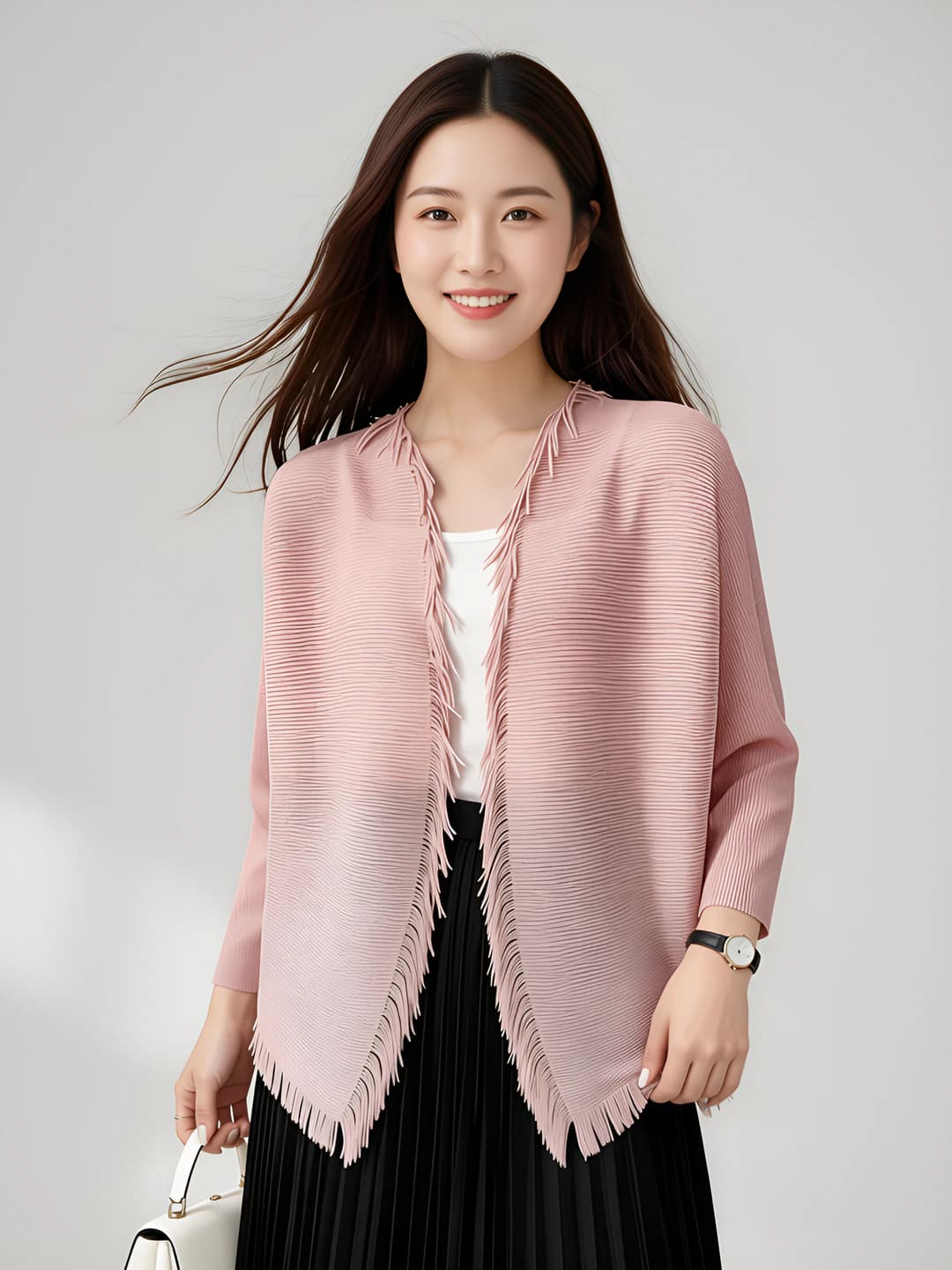 Women's spring-summer long sleeve solid colour knit cardigan