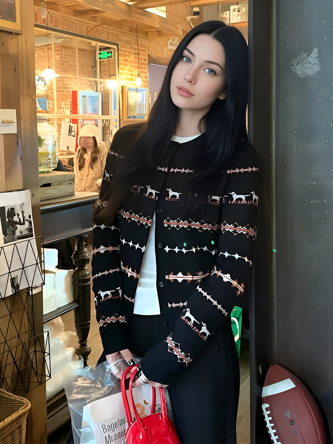 Ayollar uchun retro trikotaj kardigan, past bo'ylilar uchun kalta uzun yengli, bo'sh (oversize) kesim, dumaloq yoqa, bahor-kuz uchun