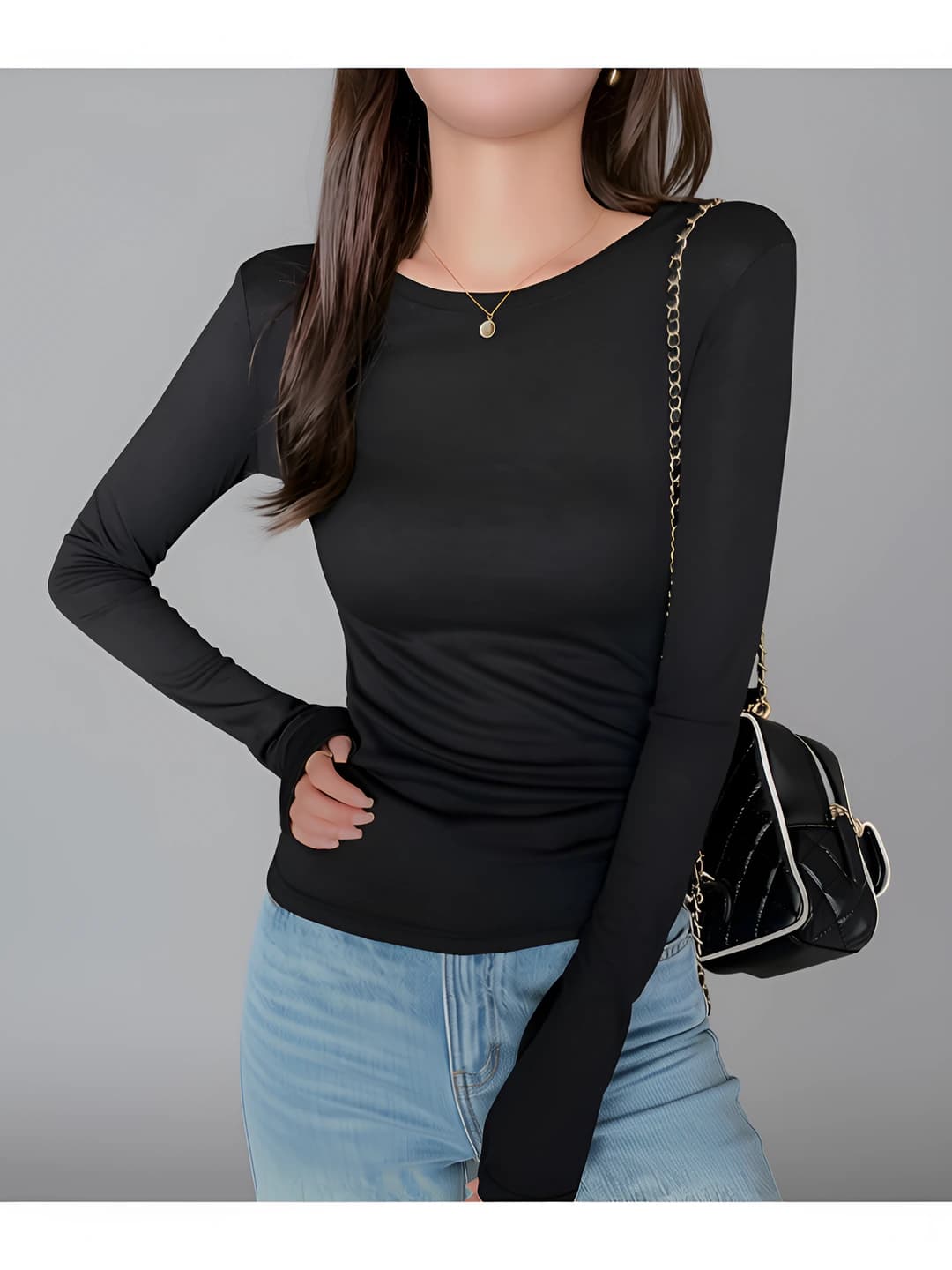 Round neck black