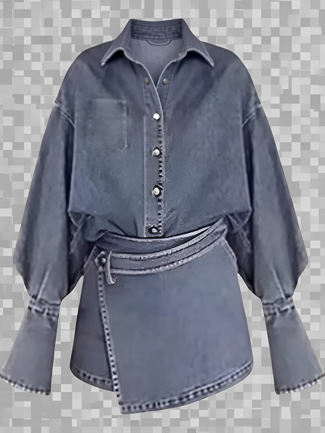 Denim jacket + denim shorts (set)
