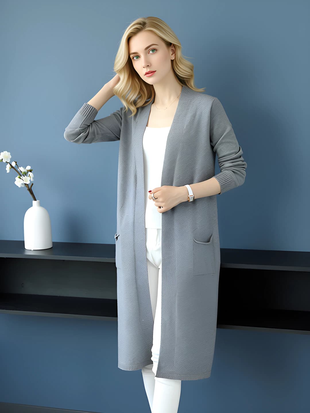 Grey, back slit