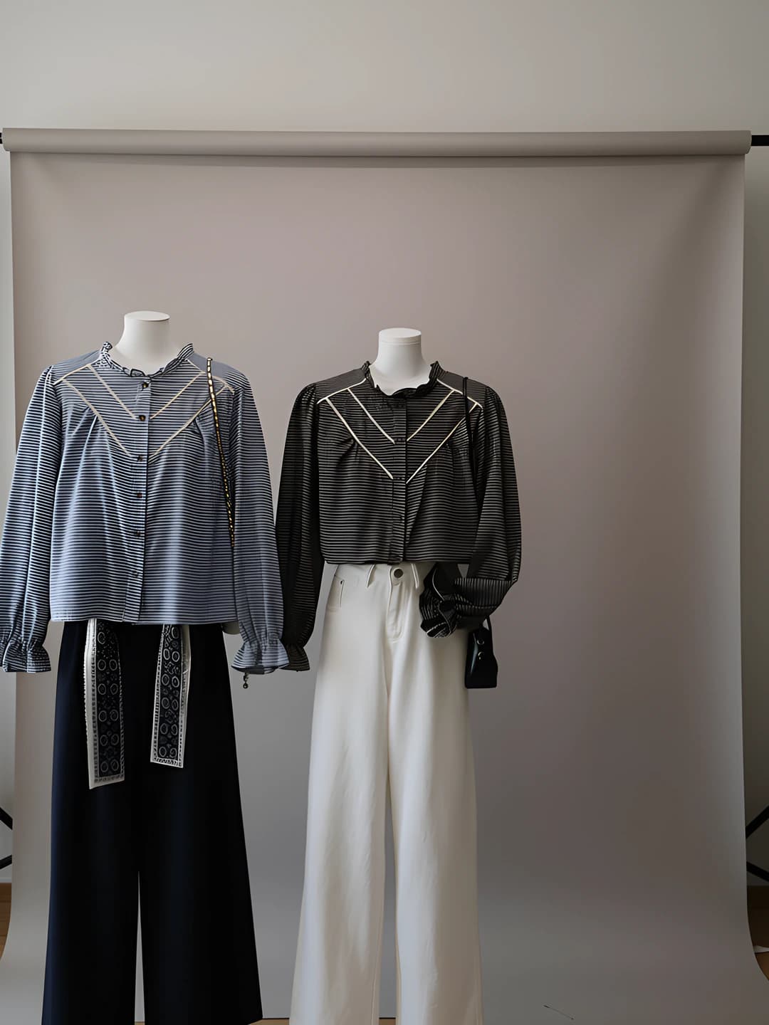 Ayollar uchun 2026 kuzgi koreys uslubida katak naqshli, dumaloq yoqali, uzun yengli, bo'sh (oversize) kesimli, nozik ko'rsatadigan ko'ylak-shirt