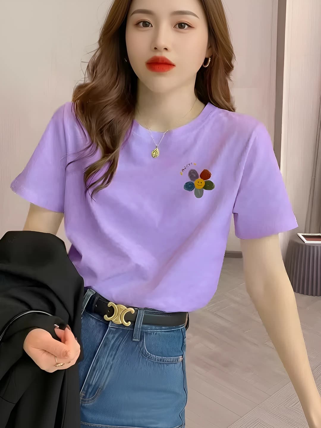 Purple five-color flower