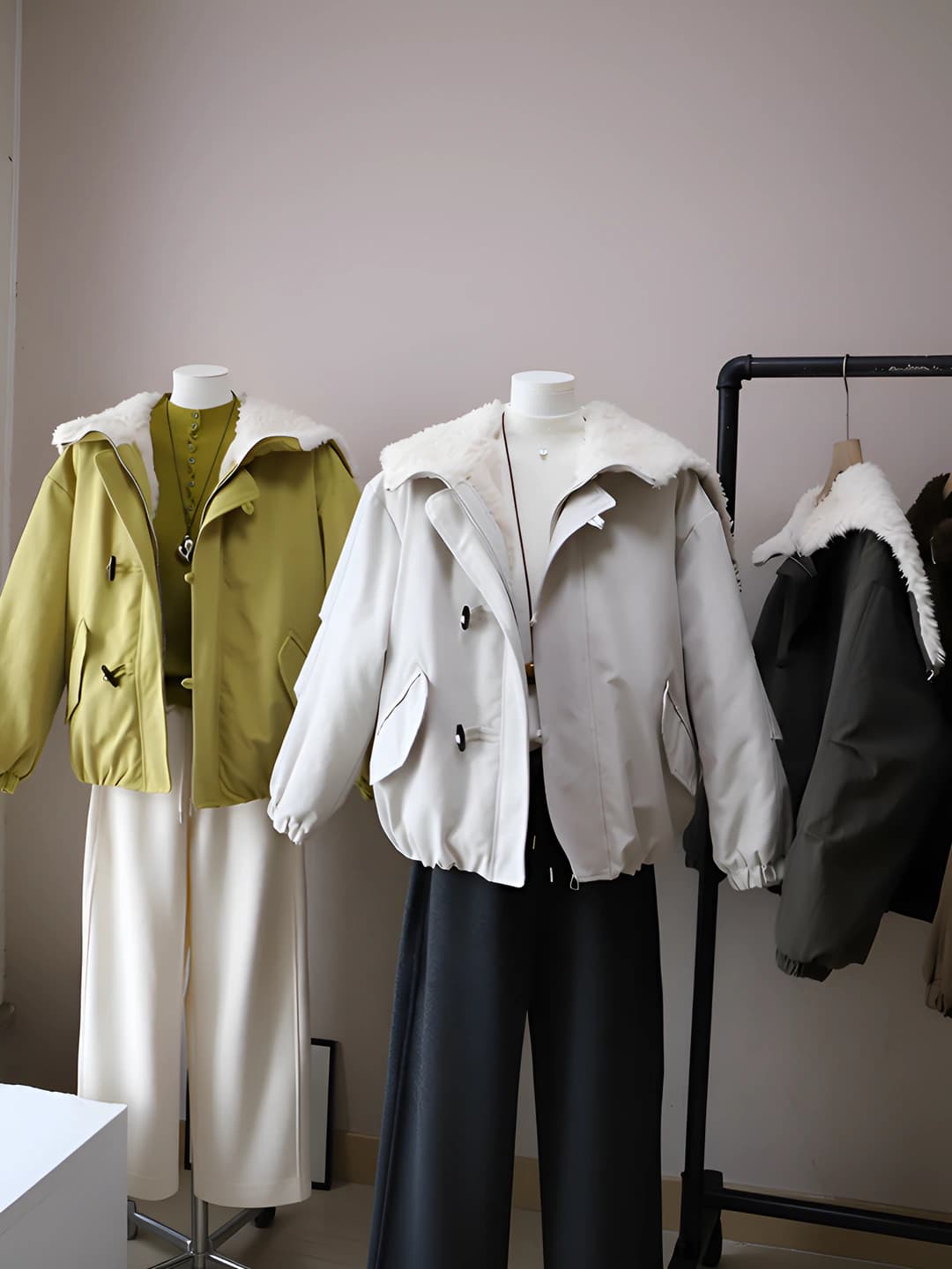 Women's winter padded jacket in Korean style, warm, thickened, lapel collar, zip, loose fit, long sleeve, casual