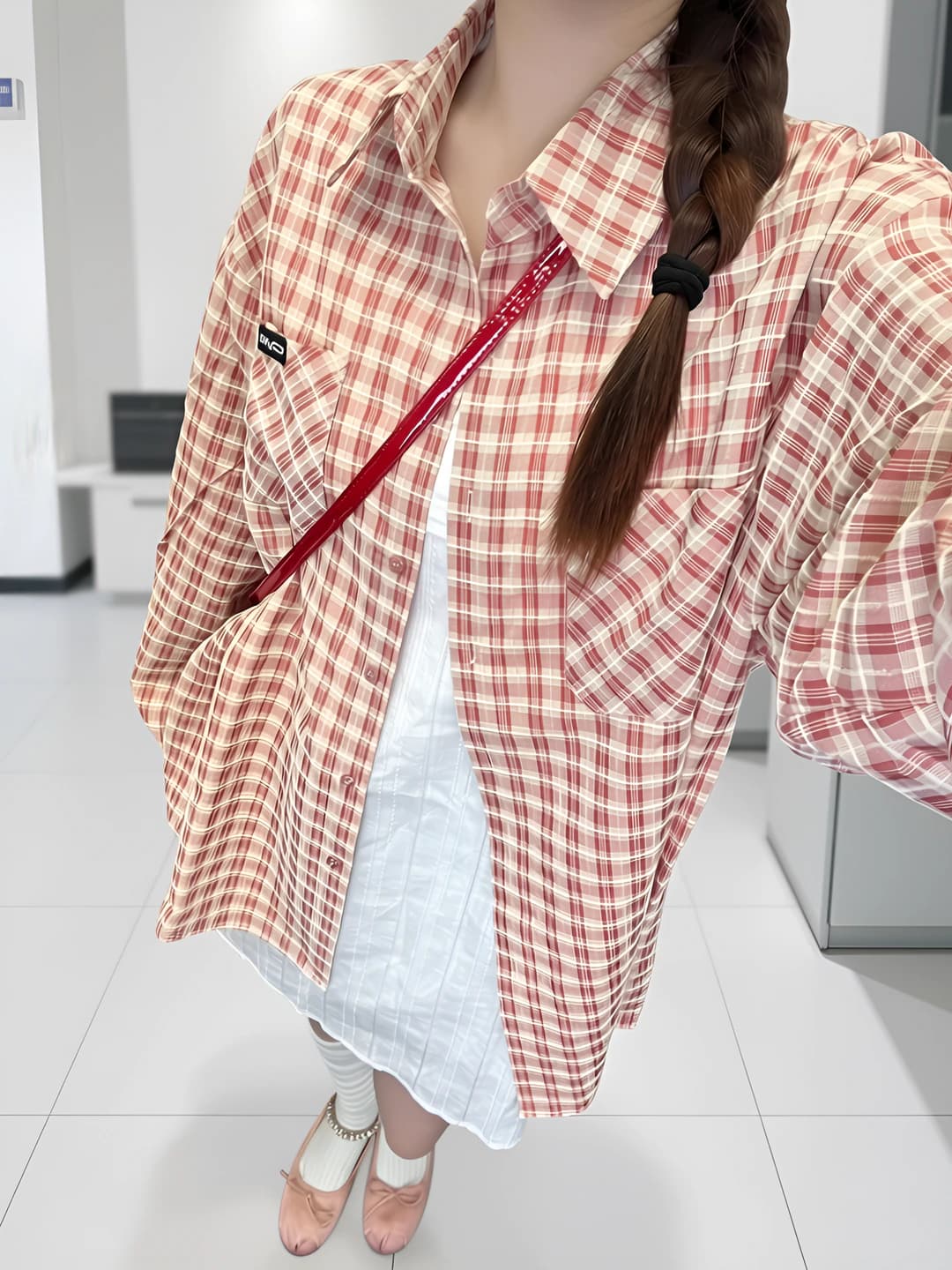 Orange-pink plaid